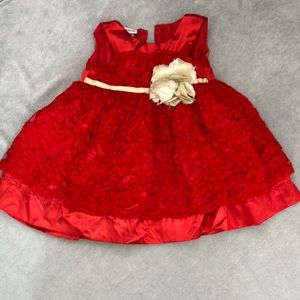 Formal red dress 3-6 months old